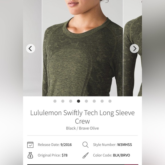 🍋Women’s Lululemon Swiftly Tech Long Sleeve Crew size 6🍋black/brave olive - Picture 14 of 16